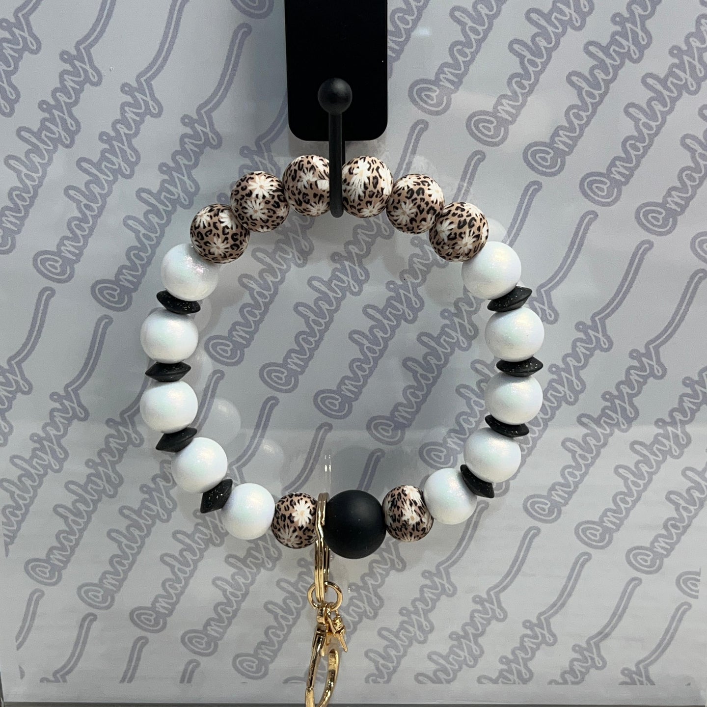 Leopard Daisy Wristlet